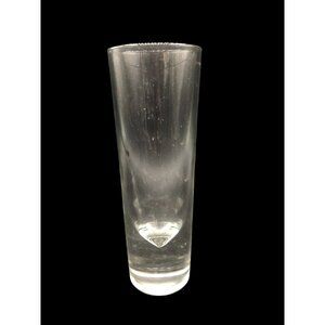 Heavy Clear Italian Crystal Vase 7" x 2.5" Elegant Home Décor Accent Piece